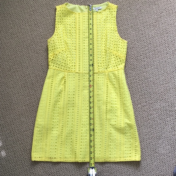 Madewell Petite Bright Yellow Eyelet Lace Dress - Picture 3 of 6